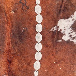 ~Vintage White & Silver Concho Belt~